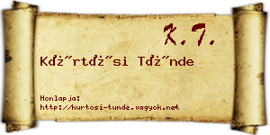 Kürtösi Tünde névjegykártya